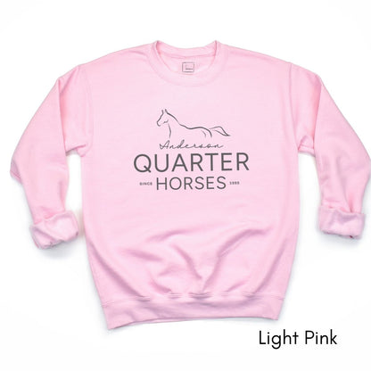 Custom Quarter Horse Farm Unisex Crewneck Sweatshirt
