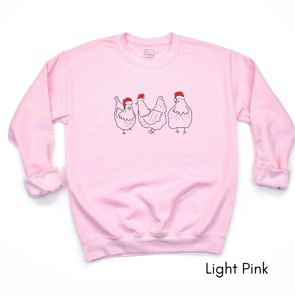 Christmas Chickens in Santa Hats Unisex Crewneck Sweatshirt