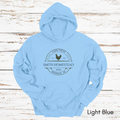 Custom Chicken Egg Farm Hoodie - Unisex Heavy Blend Hooded Sweatshirt