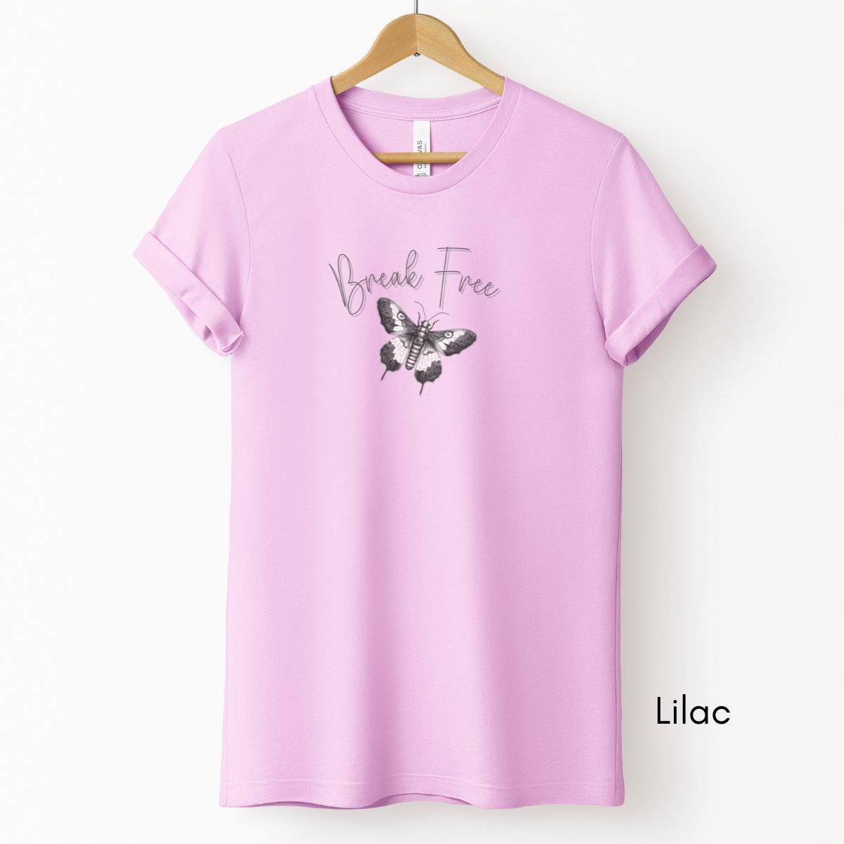 Break Free Tee | Motivational Short Sleeve Tee | Moth Butterfly Insect T-shirt | Inspirational Tshirt | Pastel Spring Color Tee