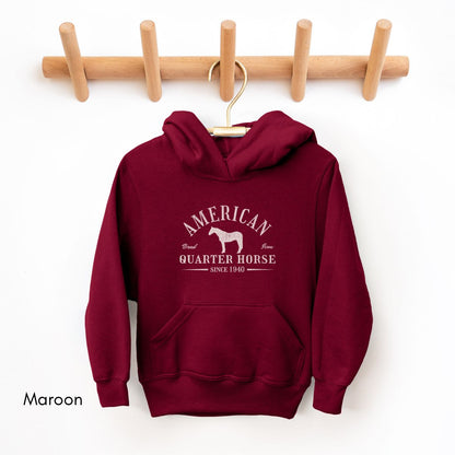 American Quarter Horse YOUTH Heavy Blend Unisex Hooded Sweatshirt