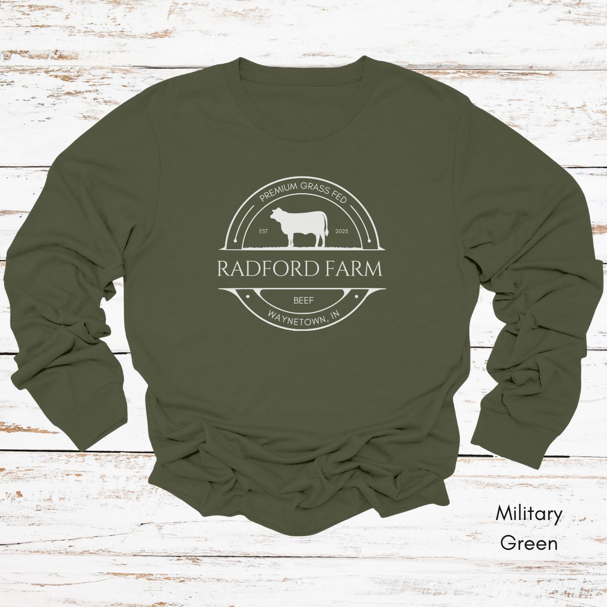 Custom Cattle Farm Long Sleeve Light Weight Jersey T-shirt