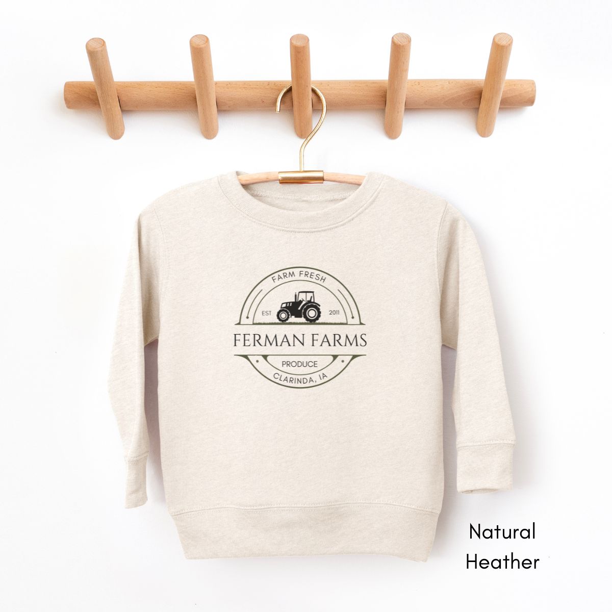 Custom Farm TODDLER Sweatshirt Local Produce Dealer Toddler Personalized Sweatshirt Gift for Farmers Homesteading Shirt Tractor Agriculture