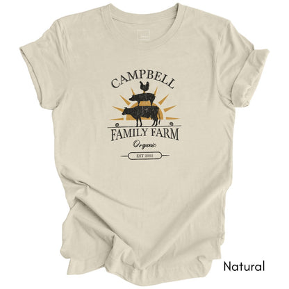 Custom Family Farm - Chicken, Cow, Pig Unisex Light Weight Jersey T-shirt