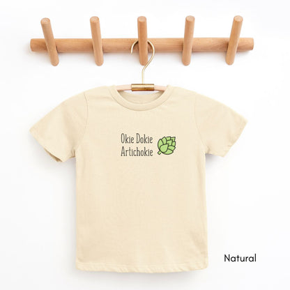 Okie Dokie Artichokie YOUTH Short Sleeve Tee | Funny Vegetable Tshirt | Veggie Pun Shirt | Farmer's Market T-shirt | Silly Homesteading Tee