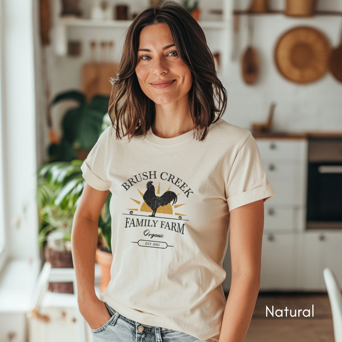 Custom Family Farm Chicken Rooster Unisex Jersey Light Weight T-shirt