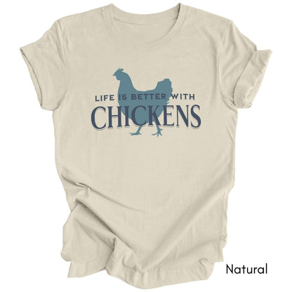 Life is Better With Chickens Tee | Chicken Lover Short Sleeve Tee | Poultry Enthusiast T-shirt | Mother's Day Gift | Pastel Spring Color Tee