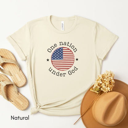 One Nation Under God Tee | Unisex Patriotic Tee | 4th of July Group Tee | Pledge of Allegiance T-shirt | USA T-shirt | Memorial Day Tshirt