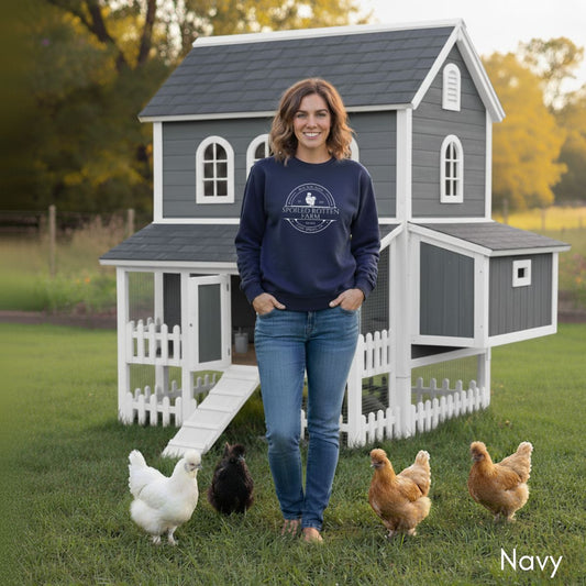 Custom Silkie Chicken Farm Unisex Crewneck Sweatshirt
