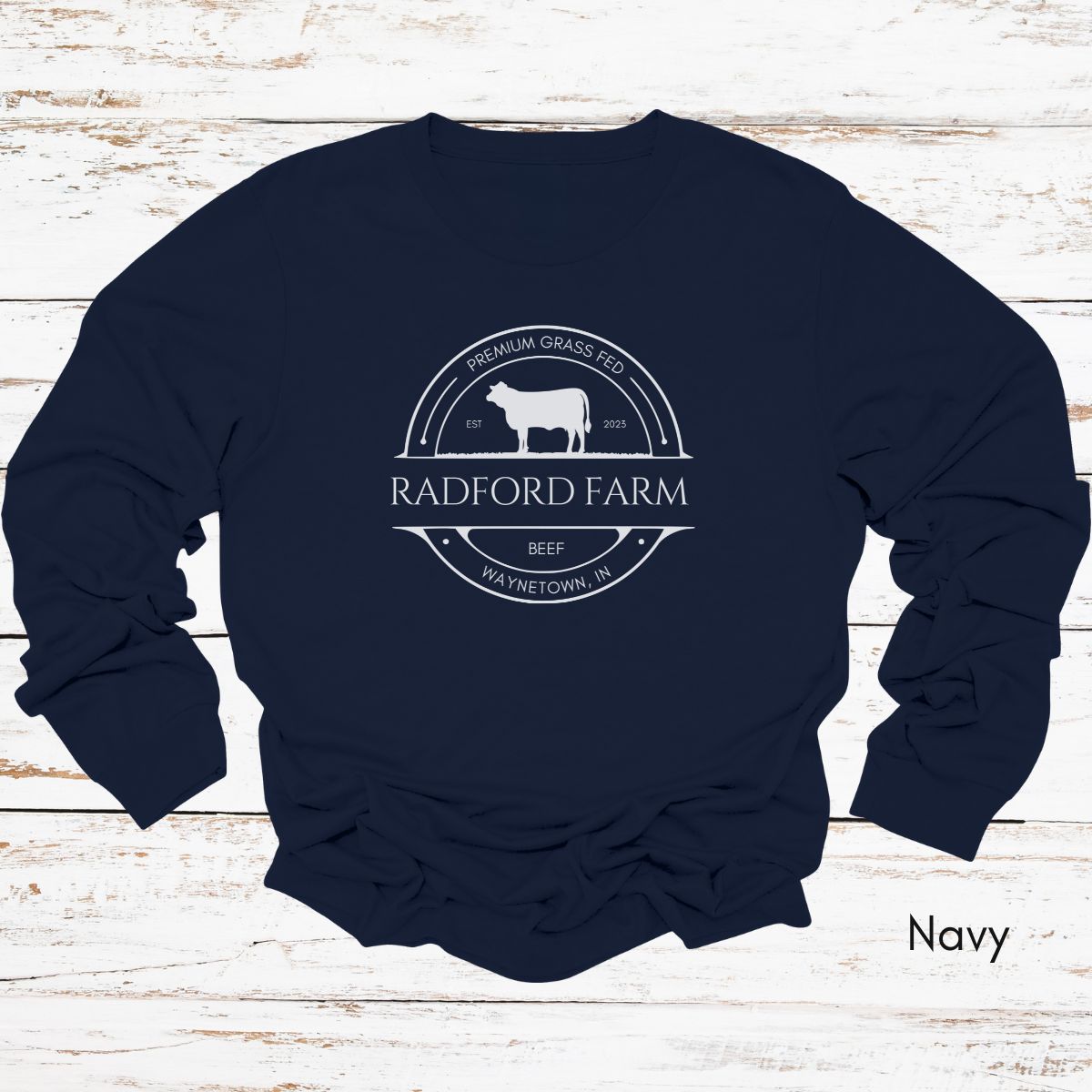 Custom Cattle Farm Long Sleeve Light Weight Jersey T-shirt