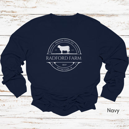 Custom Cattle Farm Long Sleeve Light Weight Jersey T-shirt