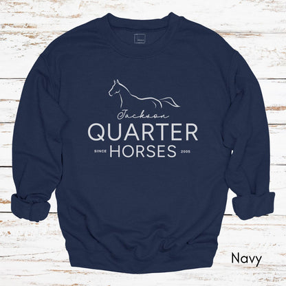 Custom Quarter Horse Farm Unisex Crewneck Sweatshirt