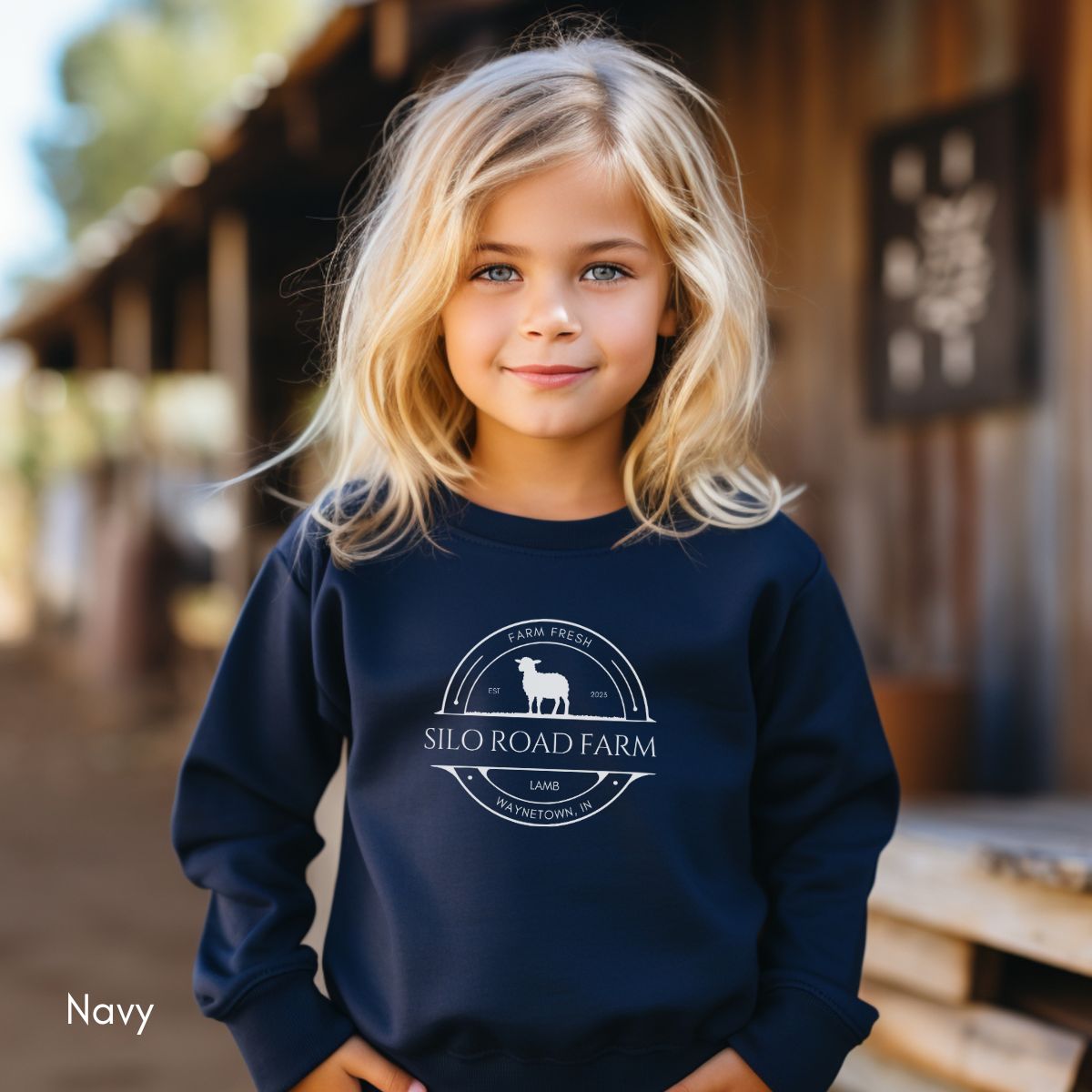 Custom Sheep Lamb Farm YOUTH/KIDS Crewneck Sweatshirt