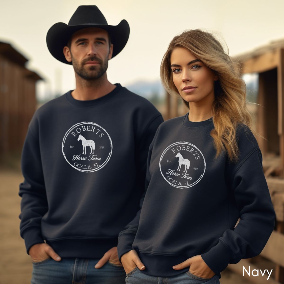 Custom Local Horse Farm Unisex Crewneck Sweatshirt | Horse Lover shirt | Gift for Equestrian |  Personalized Horse Farm Sweatshirt