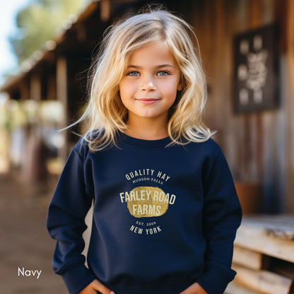 Custom Hay Farm YOUTH/KIDS Crewneck Sweatshirt Local Hay Dealer Personalized Gift for Farmers Homesteading Shirt Agriculture Farmer's Market Shirt