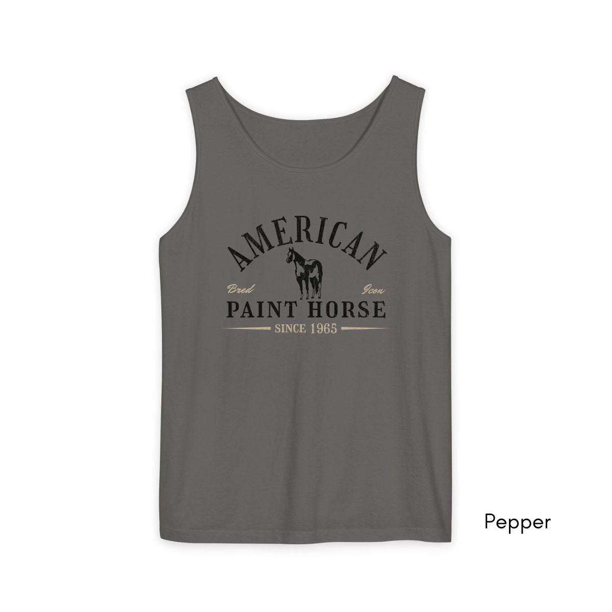 American Paint Horse Tank Top | Horse Lover Shirt | Horse Breed Tank | Gift for Equestrian | Gift for Cowboy Cowgirl Unisex Garmet Dyed