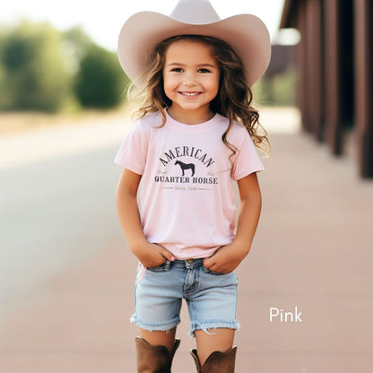 American Quarter Horse TODDLER Short Sleeve Tee Horse Lover Gift Equestrian Tshirt Kids Horse Breed Tee