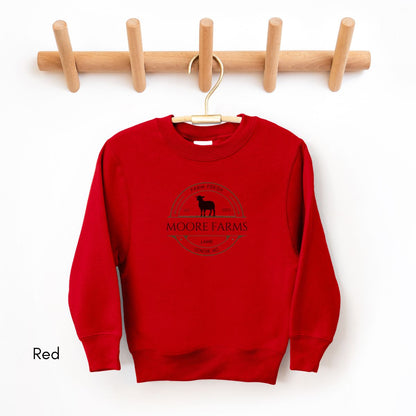 Custom Sheep Lamb Farm YOUTH/KIDS Crewneck Sweatshirt