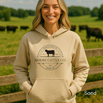 Custom cattle Farm/Ranch Heifer Version Unisex Heavy Blend Hooded Sweatshirt