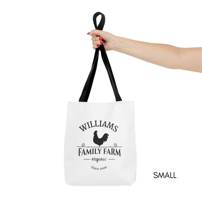 Custom Family Farm Tote Bag Farmer's Market Bag Gift for Farmers Homesteading Shoulder Bag