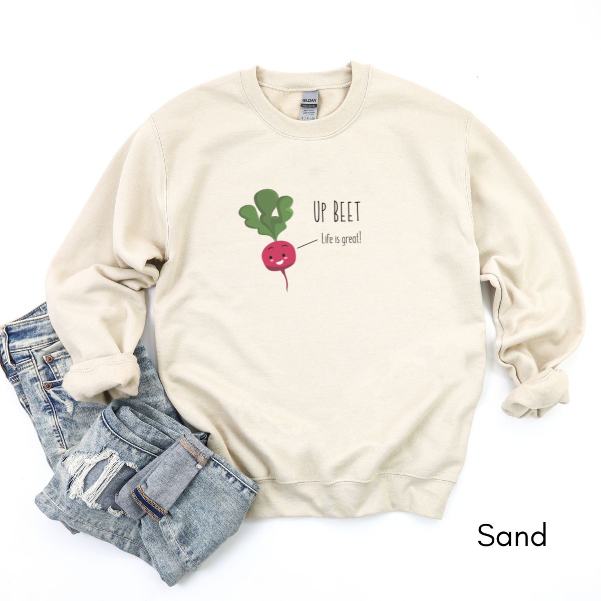 Up Beet - Unisex Heavy Blend Crewneck Sweatshirt | Optimist shirt |Gardener's Sweatshirt | Funny pun Shirt | Veggie Sweatshirt