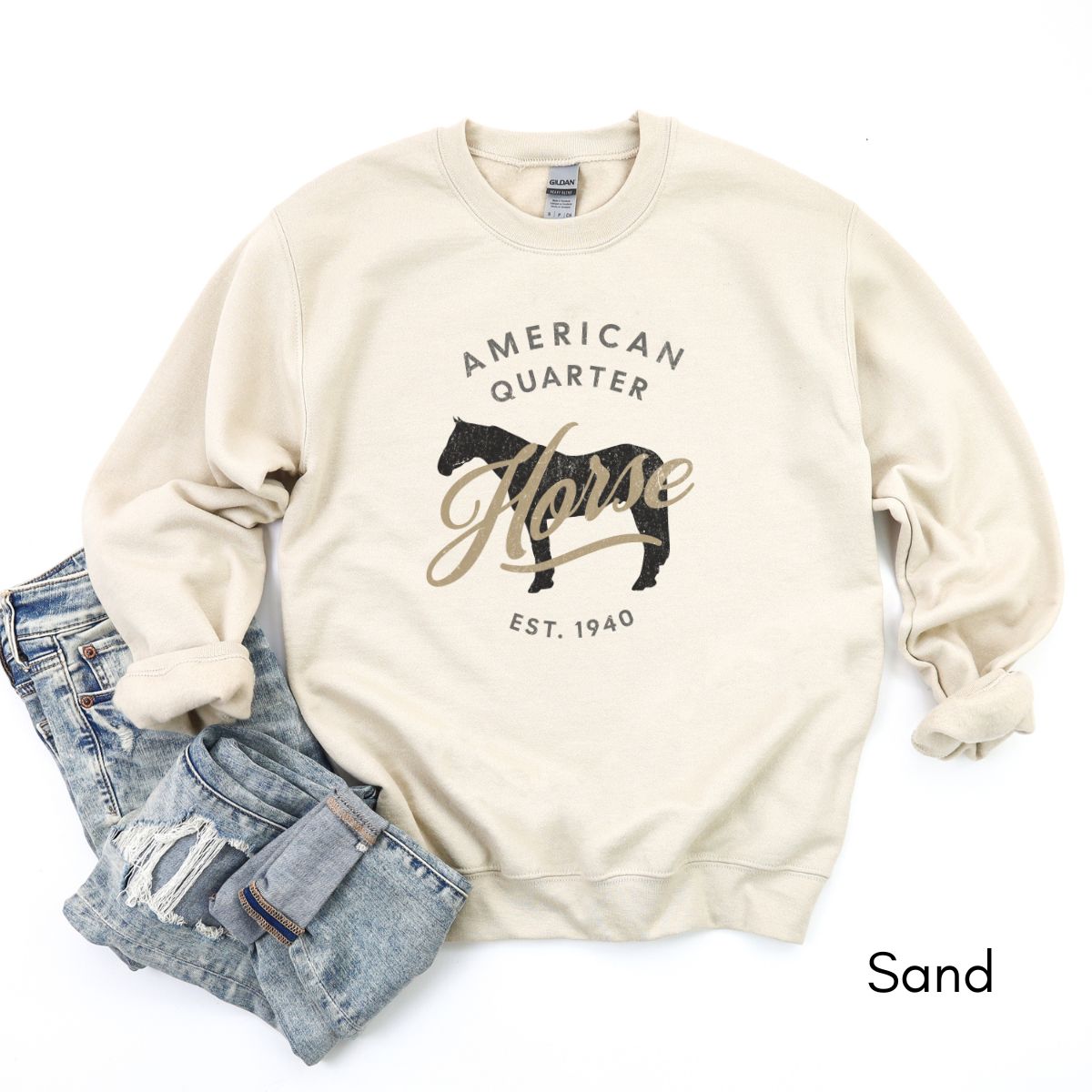 American Quarter Horse - Unisex Crewneck Sweatshirt | Horse Lover shirt | Gift for Equestrian |  Horse Breed Sweatshirt