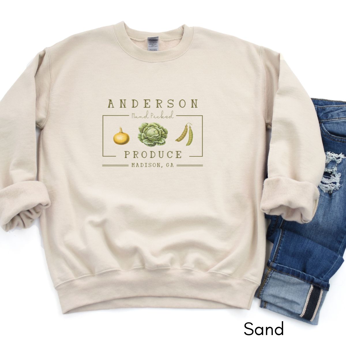 Custom Farm Produce Sweatshirt - Unisex Heavy Blend Crewneck Sweatshirt| Farmer's Market sweatshirt | Local farm shirt |Personalized Gardener's Sweatshirt | Vegetable Lover's