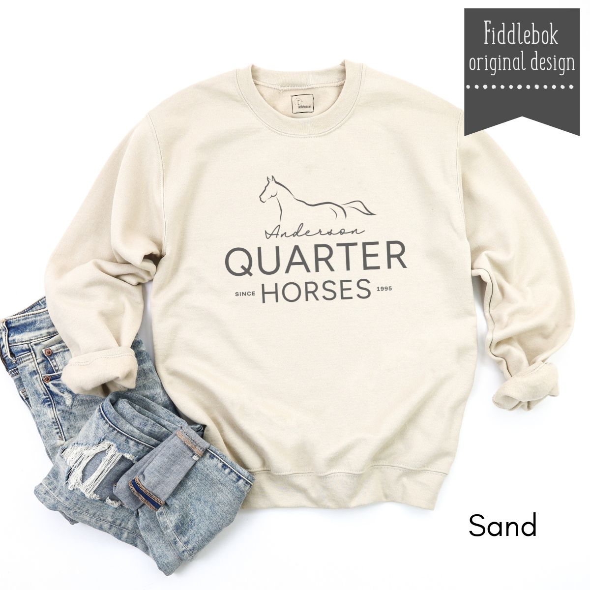 Custom Quarter Horse Farm Unisex Crewneck Sweatshirt