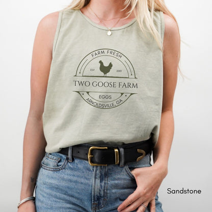 Custom Egg Farm Tank Top | Local Egg Dealer Shirt | Personalized Chicken Farm Tank | Gifts for Farmers | Homestead Shirt Unisex Garmet Dyed