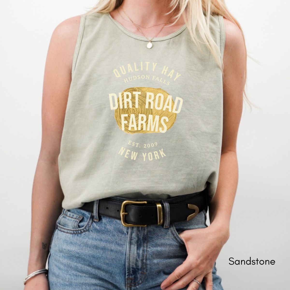 Custom Hay Farm Tank Top | Local Egg Dealer Shirt | Personalized Chicken Farm Tank | Gifts for Farmers | Homestead Shirt Unisex Garmet Dyed