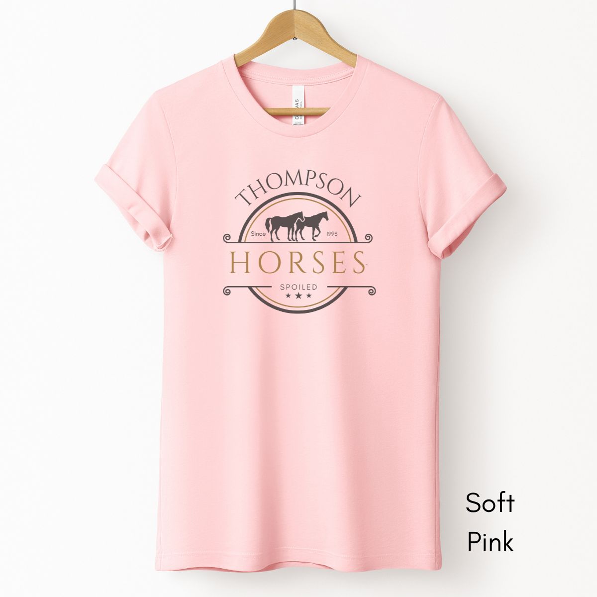 Custom Spoiled Horse Farm Tee | Unisex Jersey Short Sleeve Tee | Gift for Horse Lover | Equestrian T-shirt | Funny Horse Lover Tee