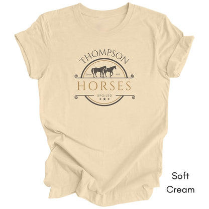 Custom Spoiled Horse Farm Tee | Unisex Jersey Short Sleeve Tee | Gift for Horse Lover | Equestrian T-shirt | Funny Horse Lover Tee
