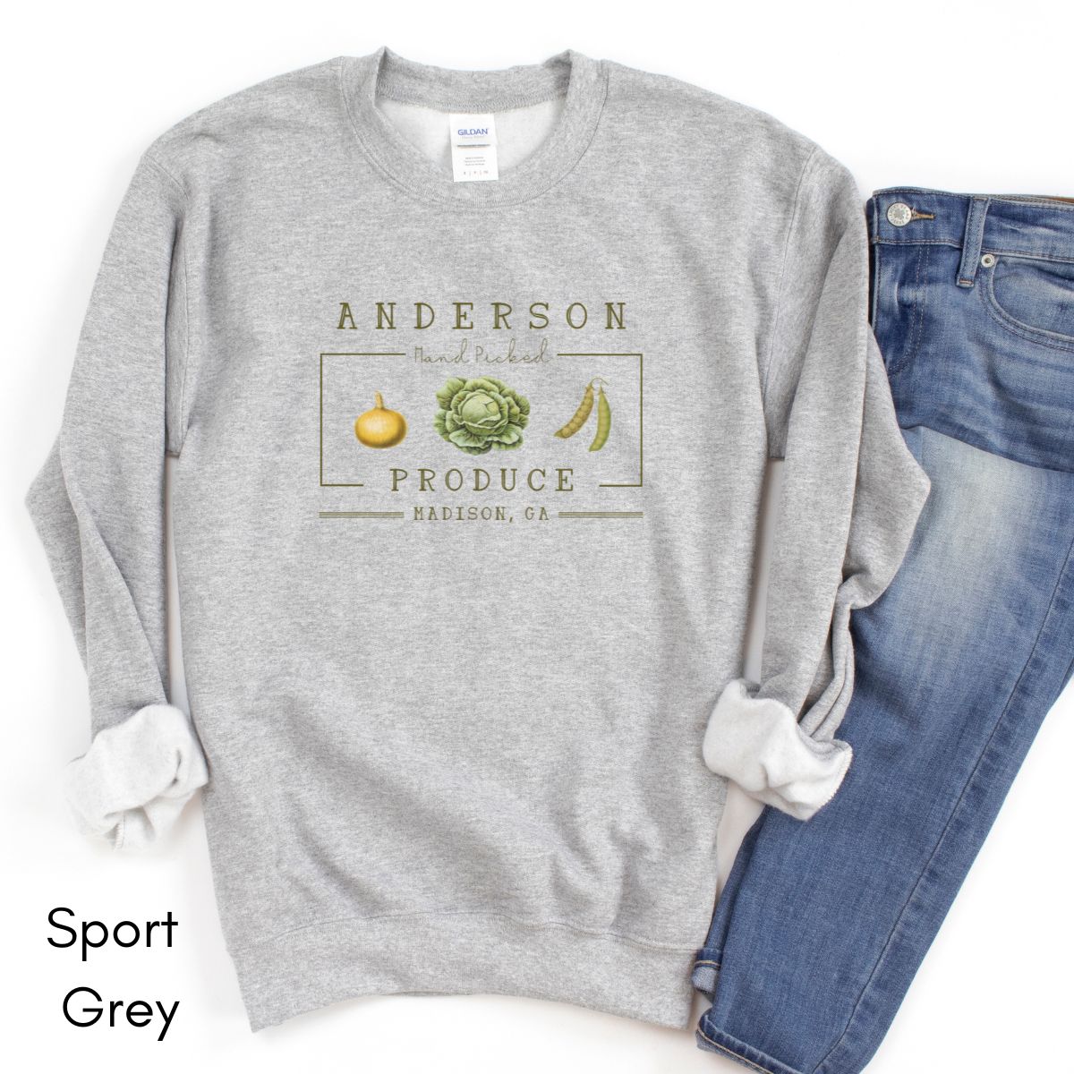 Custom Farm Produce Sweatshirt - Unisex Heavy Blend Crewneck Sweatshirt| Farmer's Market sweatshirt | Local farm shirt |Personalized Gardener's Sweatshirt | Vegetable Lover's