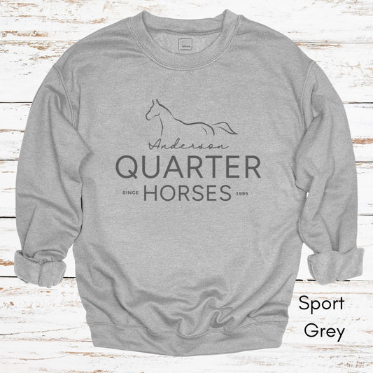 Custom Quarter Horse Farm Unisex Crewneck Sweatshirt