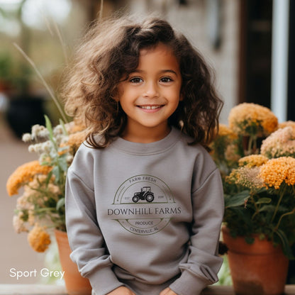 Custom Farm YOUTH/KIDS Crewneck Sweatshirt Personalized Local Produce Dealer Personalized Gift Farmer's Market Shirt Homesteading