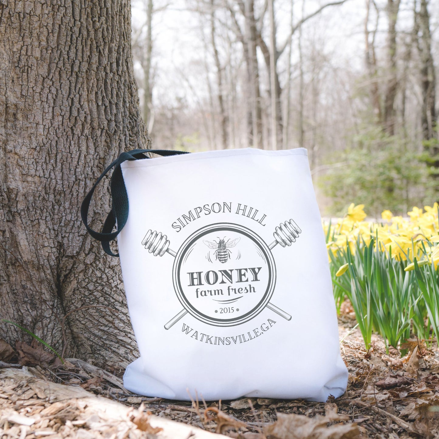 Custom Honey Farm Tote Bag Personalized Farmer's Market Bag Local Honey Dealer Shoulder Bag Bee Keeper Tote