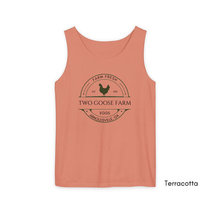 Custom Egg Farm Tank Top | Local Egg Dealer Shirt | Personalized Chicken Farm Tank | Gifts for Farmers | Homestead Shirt Unisex Garmet Dyed