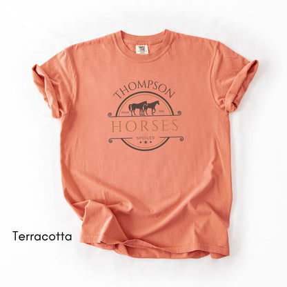 Custom Spoiled Horse Farm Unisex Vintage Style Mid-Weight T-shirt