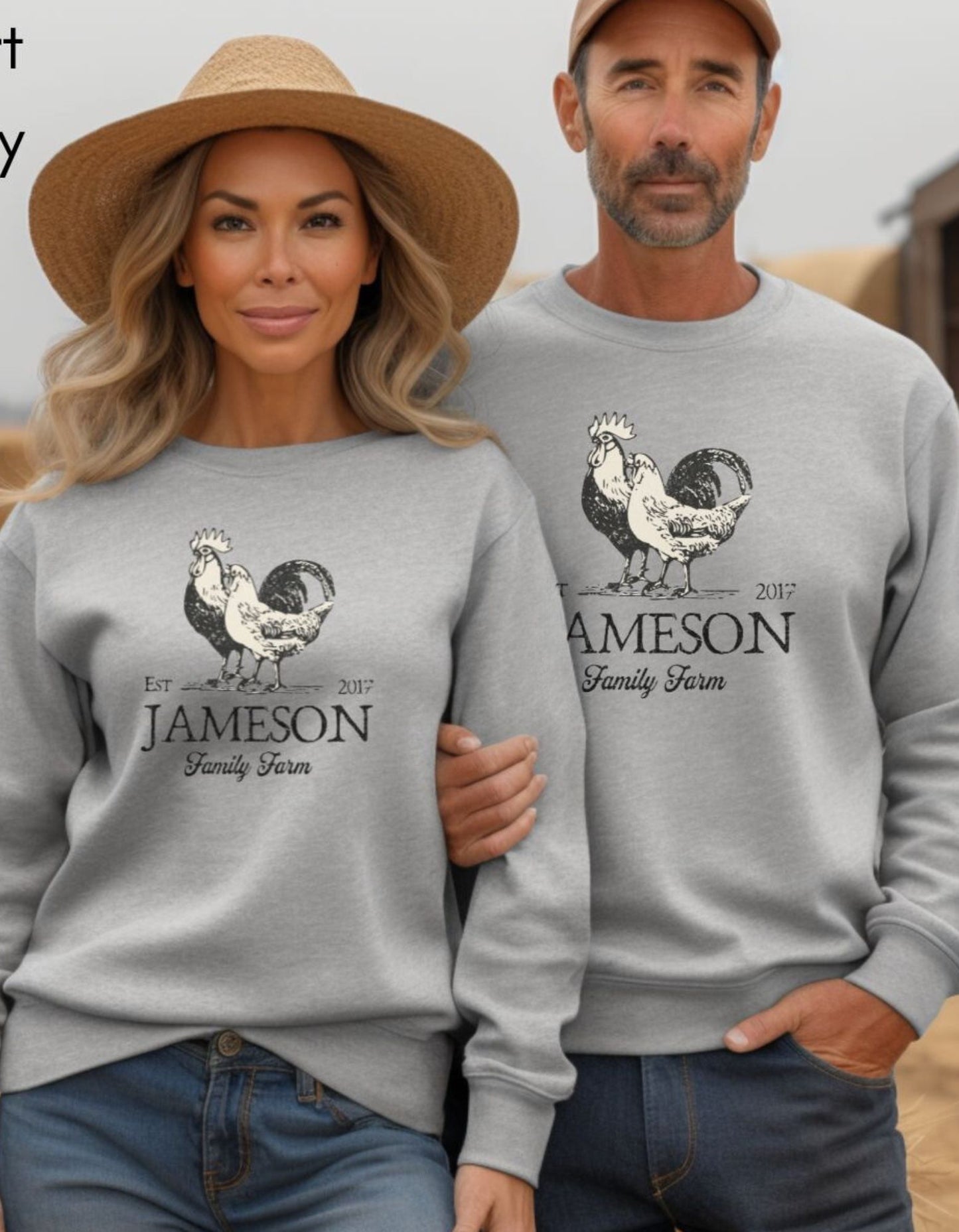 Custom Family Farm Sweatshirt - Unisex Crewneck Sweatshirt| Farmer's Market sweatshirt | Personalized Farmer Sweatshirt | Chicken Lover Gift