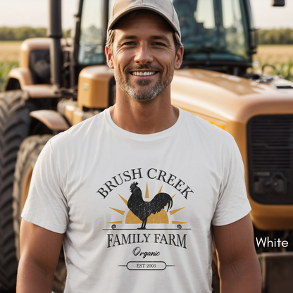 Custom Family Farm Chicken Rooster Unisex Jersey Light Weight T-shirt
