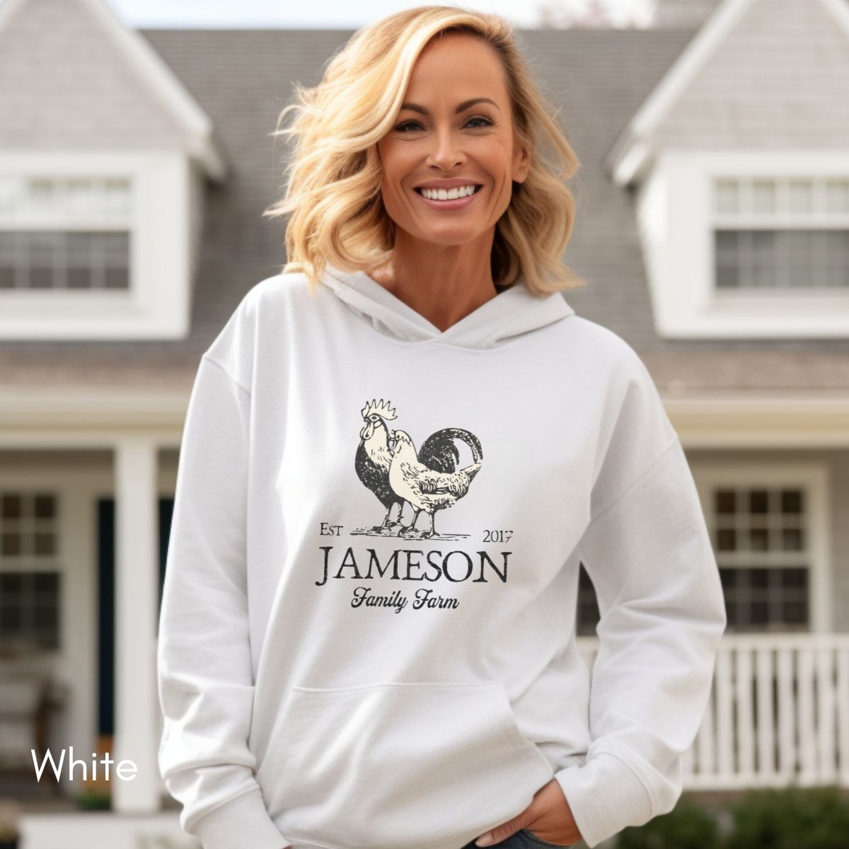 Custom Family Farm Unisex Hooded Sweatshirt | Personalized Gift for Chicken Farmer | Farmer's Market Sweatshirt | Homsteading Shirt