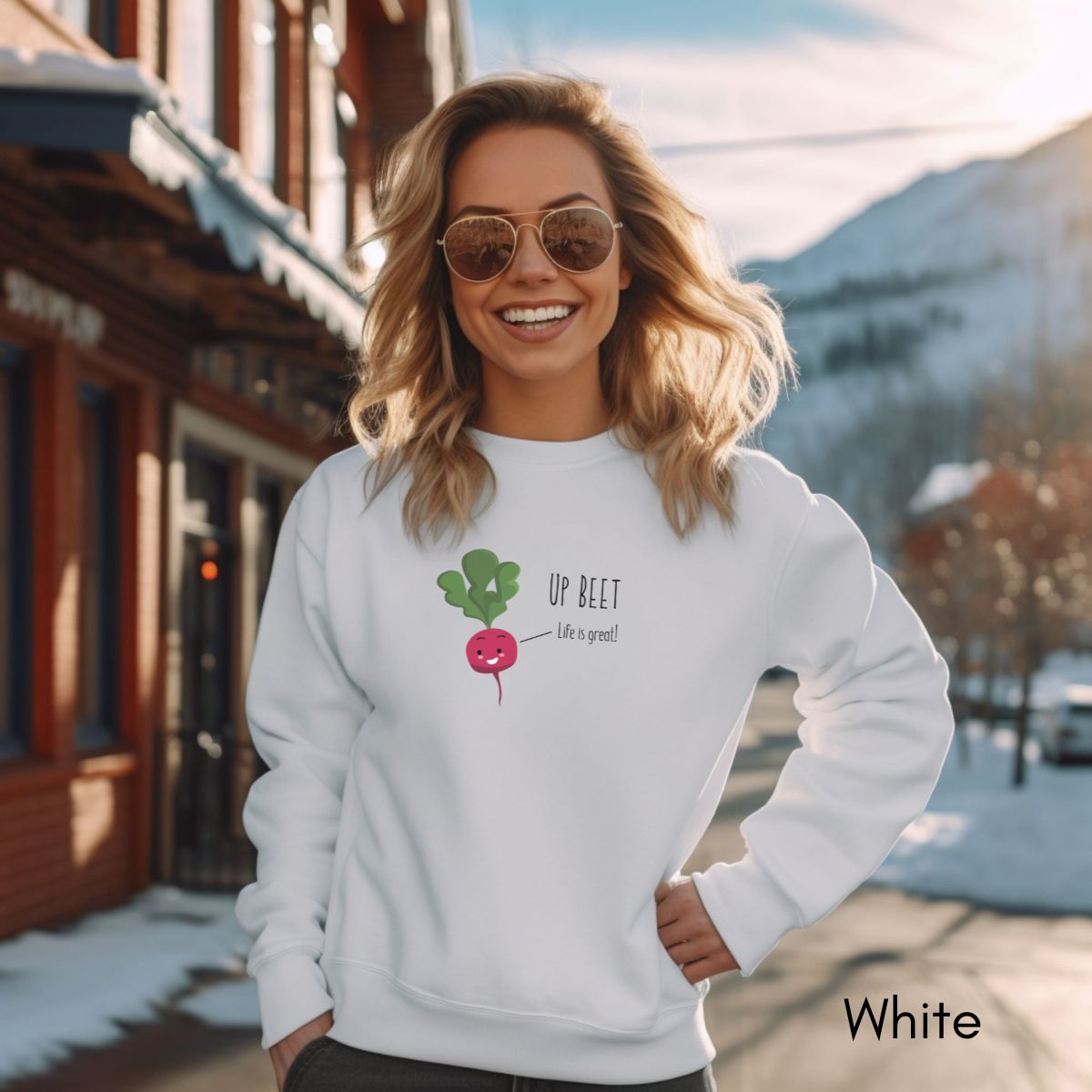 Up Beet - Unisex Heavy Blend Crewneck Sweatshirt | Optimist shirt |Gardener's Sweatshirt | Funny pun Shirt | Veggie Sweatshirt