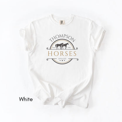 Custom Spoiled Horse Farm Unisex Vintage Style Mid-Weight T-shirt