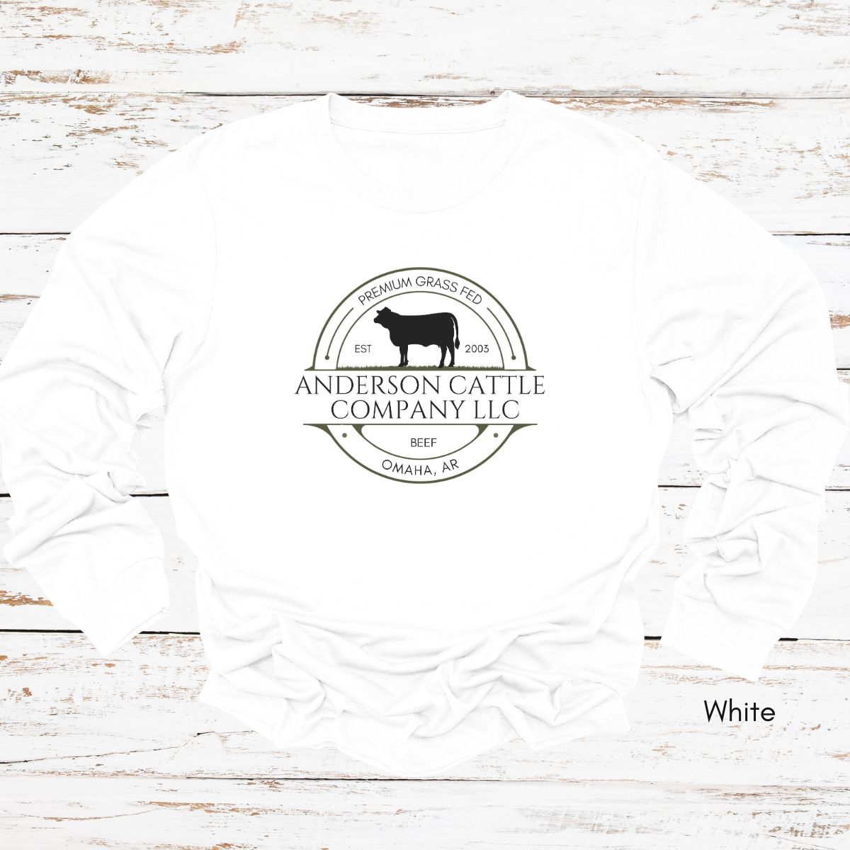 Custom Cattle Farm Long Sleeve Light Weight Jersey T-shirt