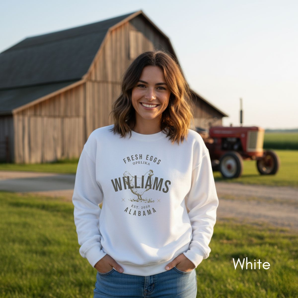 Custom Local Egg Farm Unisex Crewneck Sweatshirt