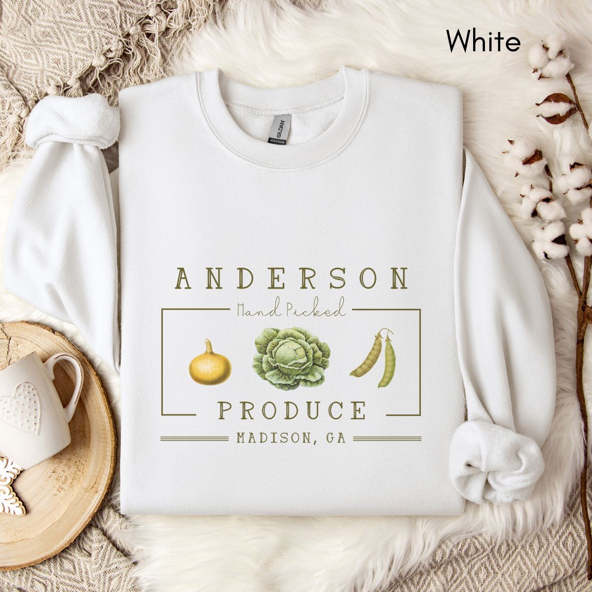 Custom Farm Produce Sweatshirt - Unisex Heavy Blend Crewneck Sweatshirt| Farmer's Market sweatshirt | Local farm shirt |Personalized Gardener's Sweatshirt | Vegetable Lover's