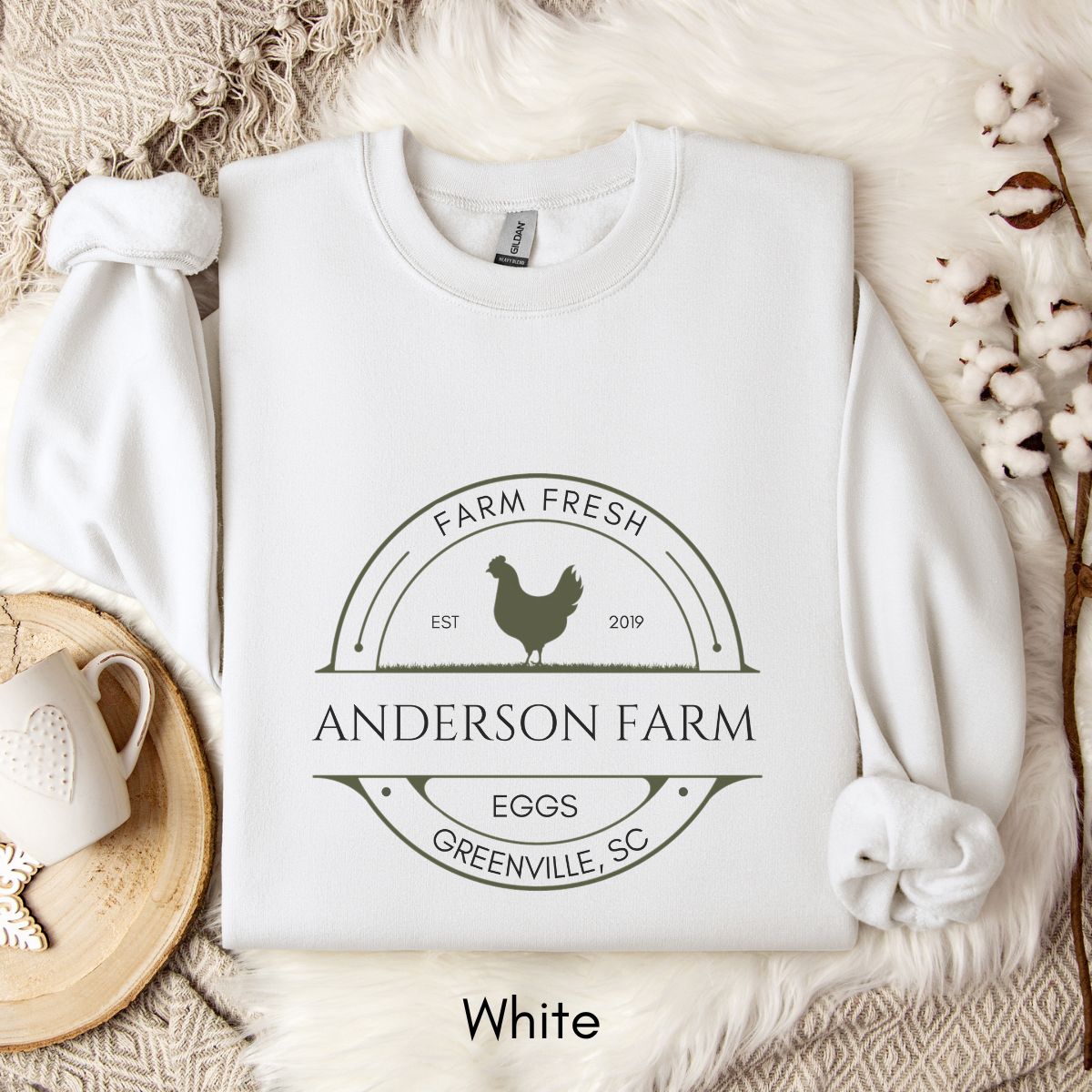 Custom Egg Farm Unisex Crewneck Sweatshirt Local Egg Dealer Gift for Chicken Lovers Personalized Farmer's Market Sweatshirt Homestead Shirt