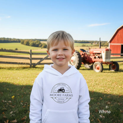 Custom Farm YOUTH/KIDS Heavy Blend Hooded Tractor Sweatshirt