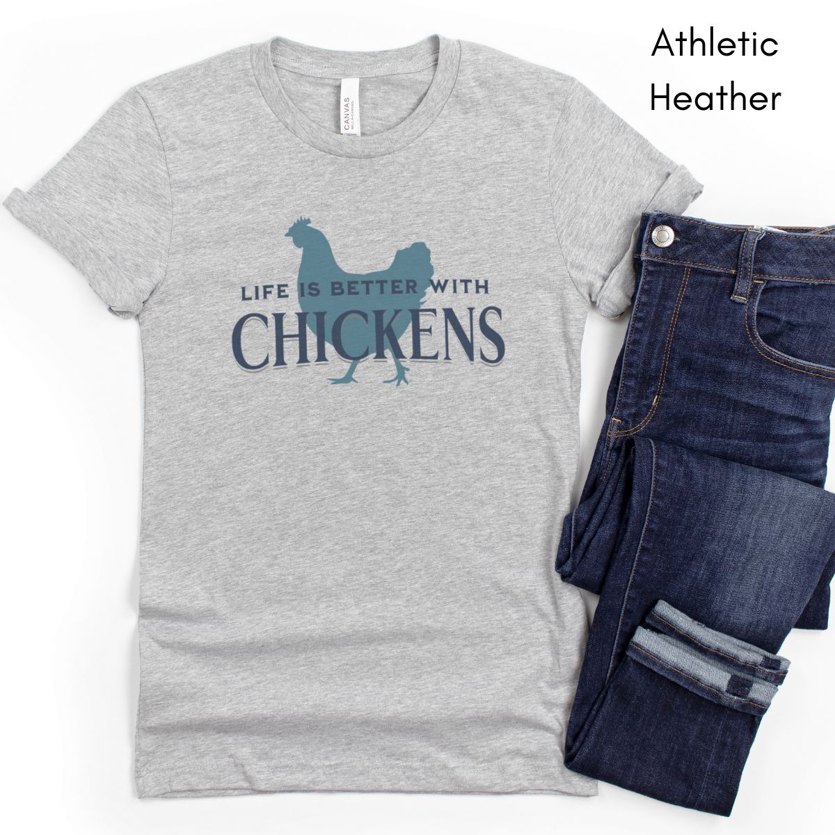 Life is Better With Chickens Tee | Chicken Lover Short Sleeve Tee | Poultry Enthusiast T-shirt | Mother's Day Gift | Pastel Spring Color Tee