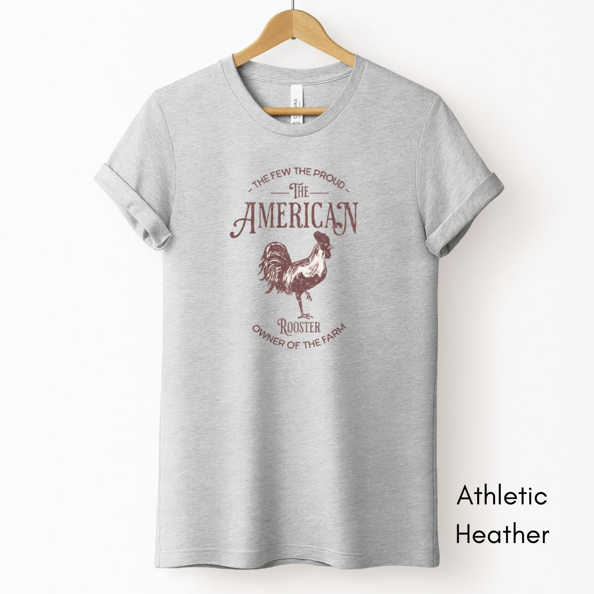 American RoosterTee | Chicken Lover T-shirt | Gift for Chicken Owner | Farm Life Tshirt | Pastel Spring Color Tee